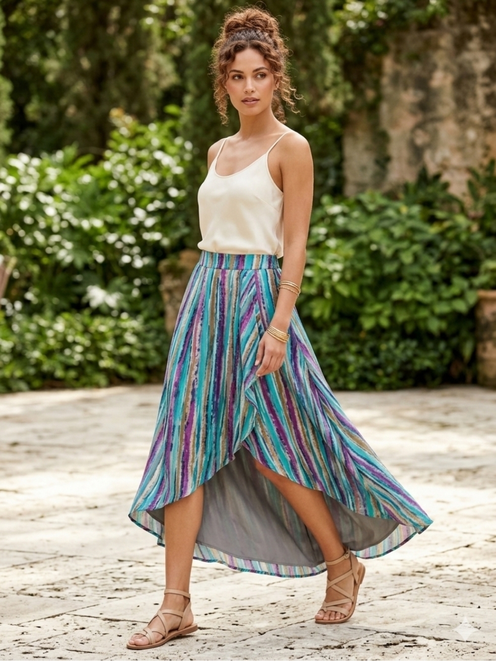 Cynthia Rowley Striped Multicolor Midi Women's Skirt - Size 4 BNWOT